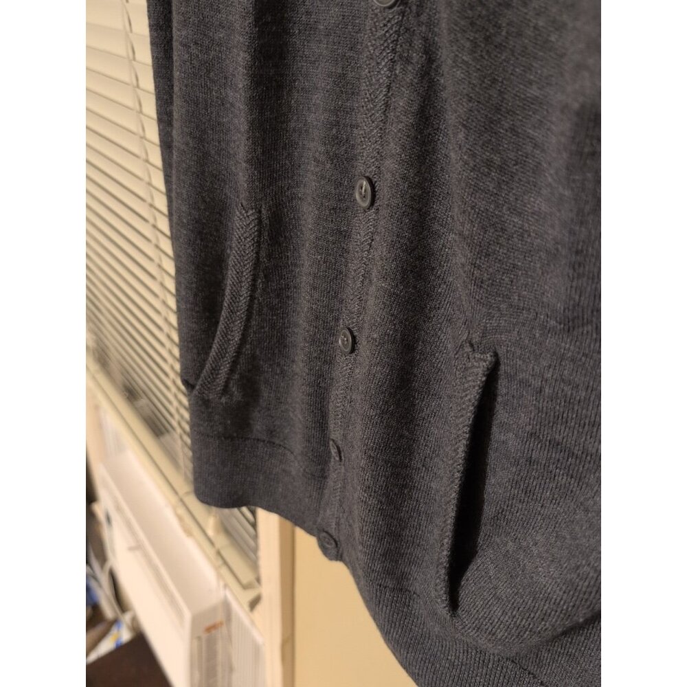 Tahari 100% Extra Fine Merino Wool Cardigan Sweater Women’s Small Gray - Picture 3 of 6